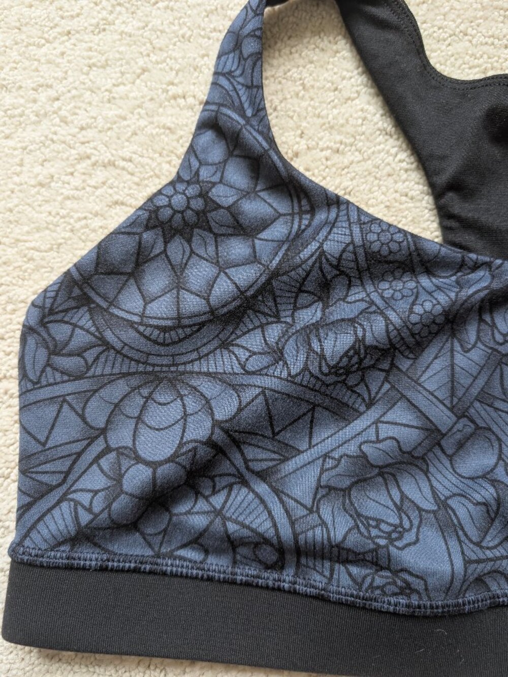 Lululemon 50 Rep Bra Women's 12 Prisma Inkwell Black Sports Run Yoga print blue - Picture 7 of 9